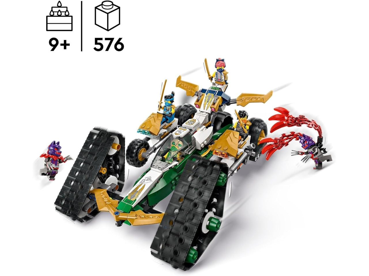 Lego Ninjago Cingolato del team Ninja, set di costruzioni in scatola da 576 pezzi, per ragazzi 9+ anni 71820