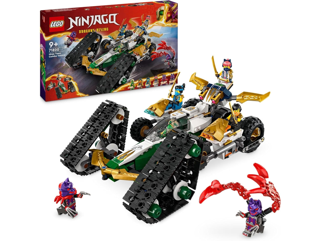 Lego Ninjago Cingolato del team Ninja, set di costruzioni in scatola da 576 pezzi, per ragazzi 9+ anni 71820