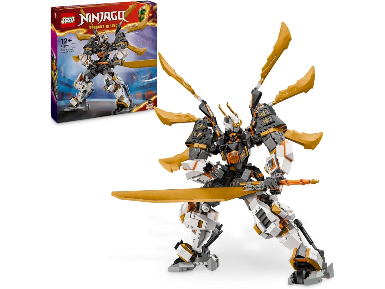 Lego Ninjago Mech Drago titanio di Cole, set di costruzioni in scatola da 1055 pezzi, per ragazzi 12+ anni 71821