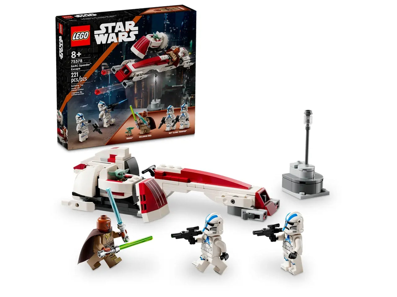 Lego Star Wars, la fuga del barc speeder, set costruzione in scatola da 221 pezzi da 8+ anni 75378
