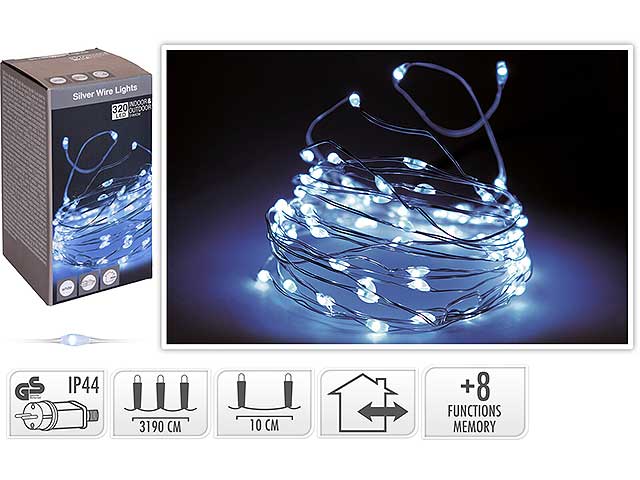 Catena luci 320 microled bianco freddo uso esterno ax4234330
