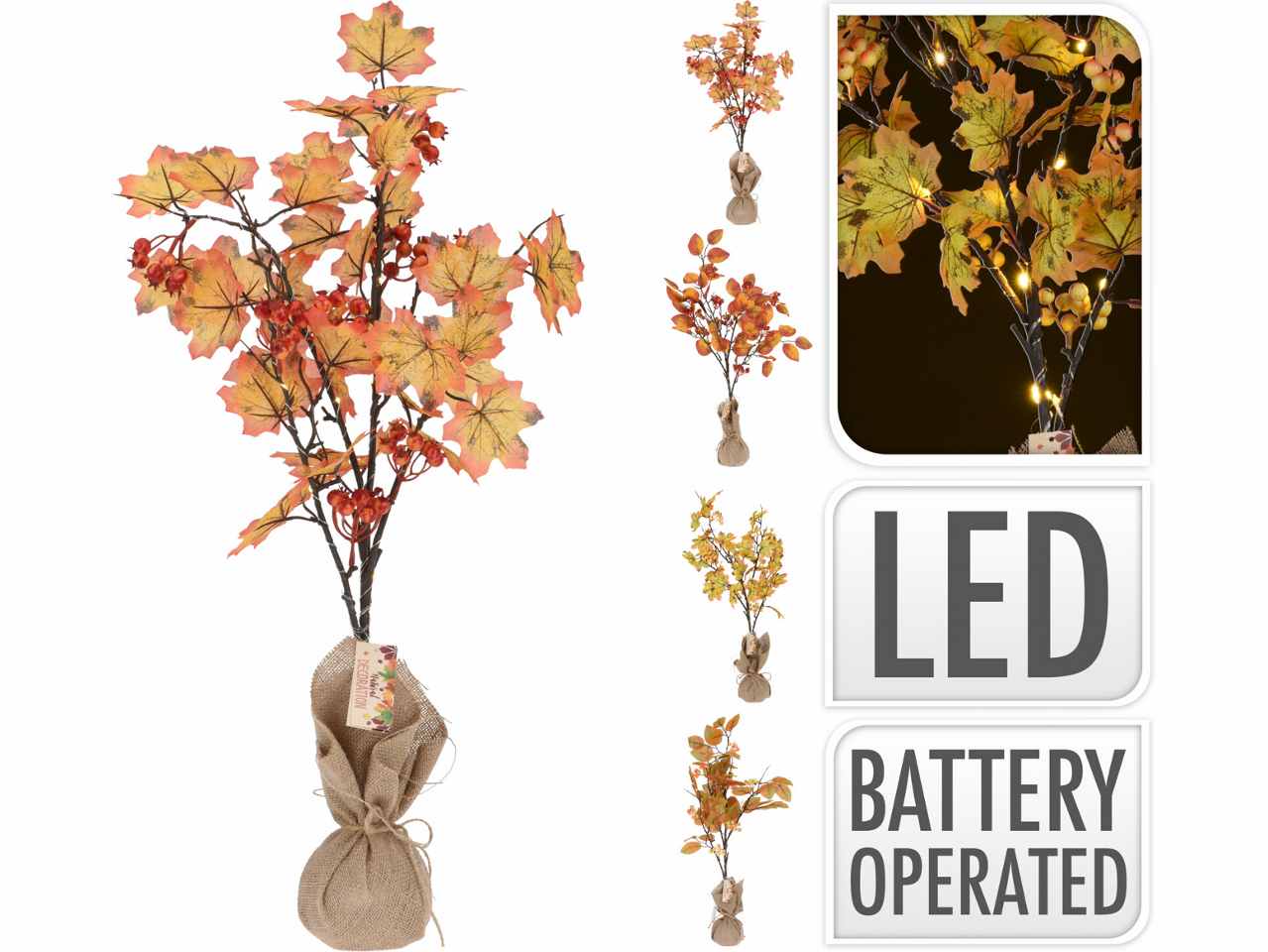 Albero autunnale 70cm 20led funzionamento a batteria