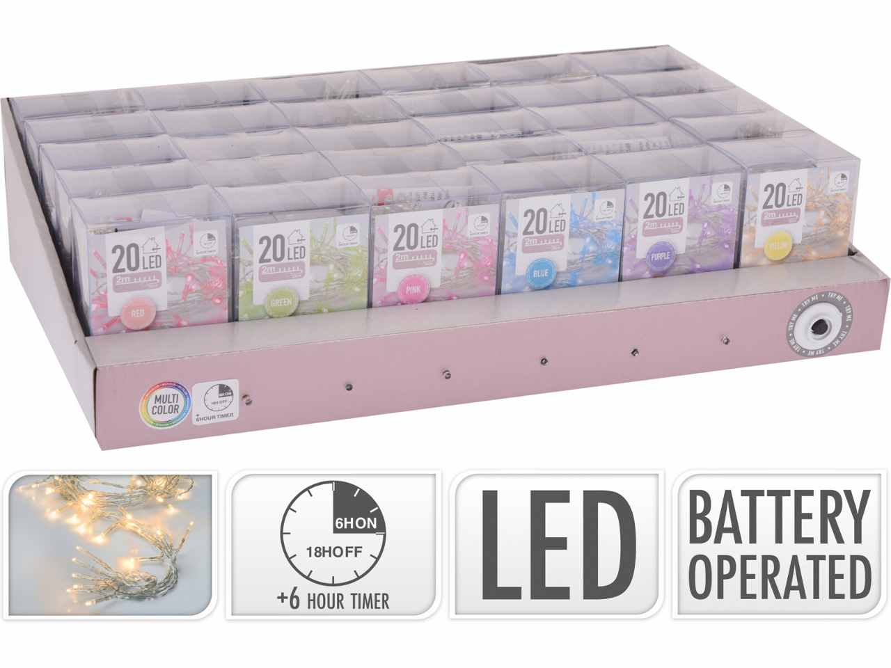 Catena luminosa bianco caldo 20led con tim ax9800820