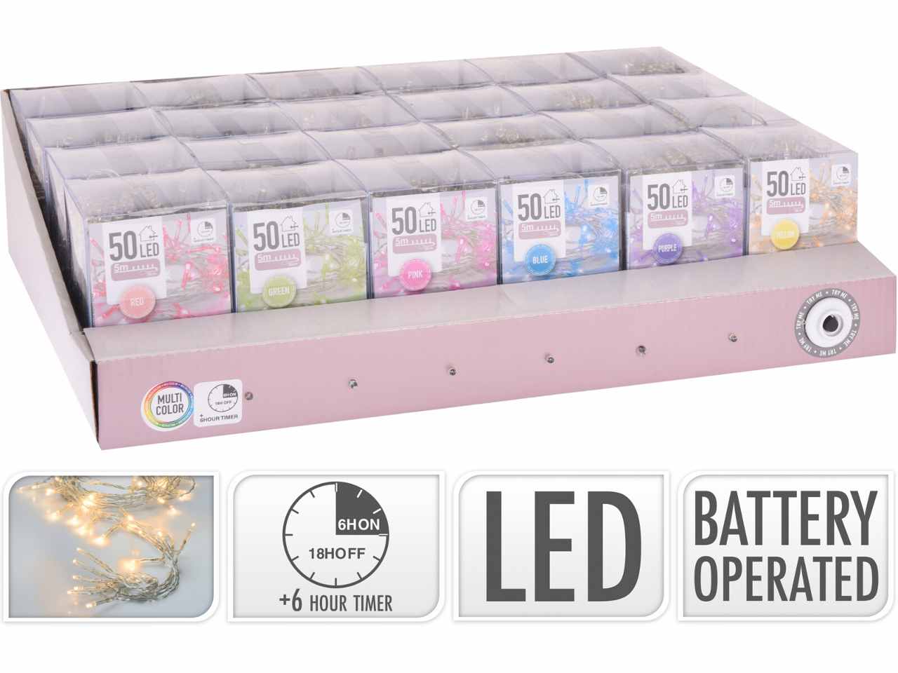 Catena luminosa bianco caldo 50led con tim ax9800860