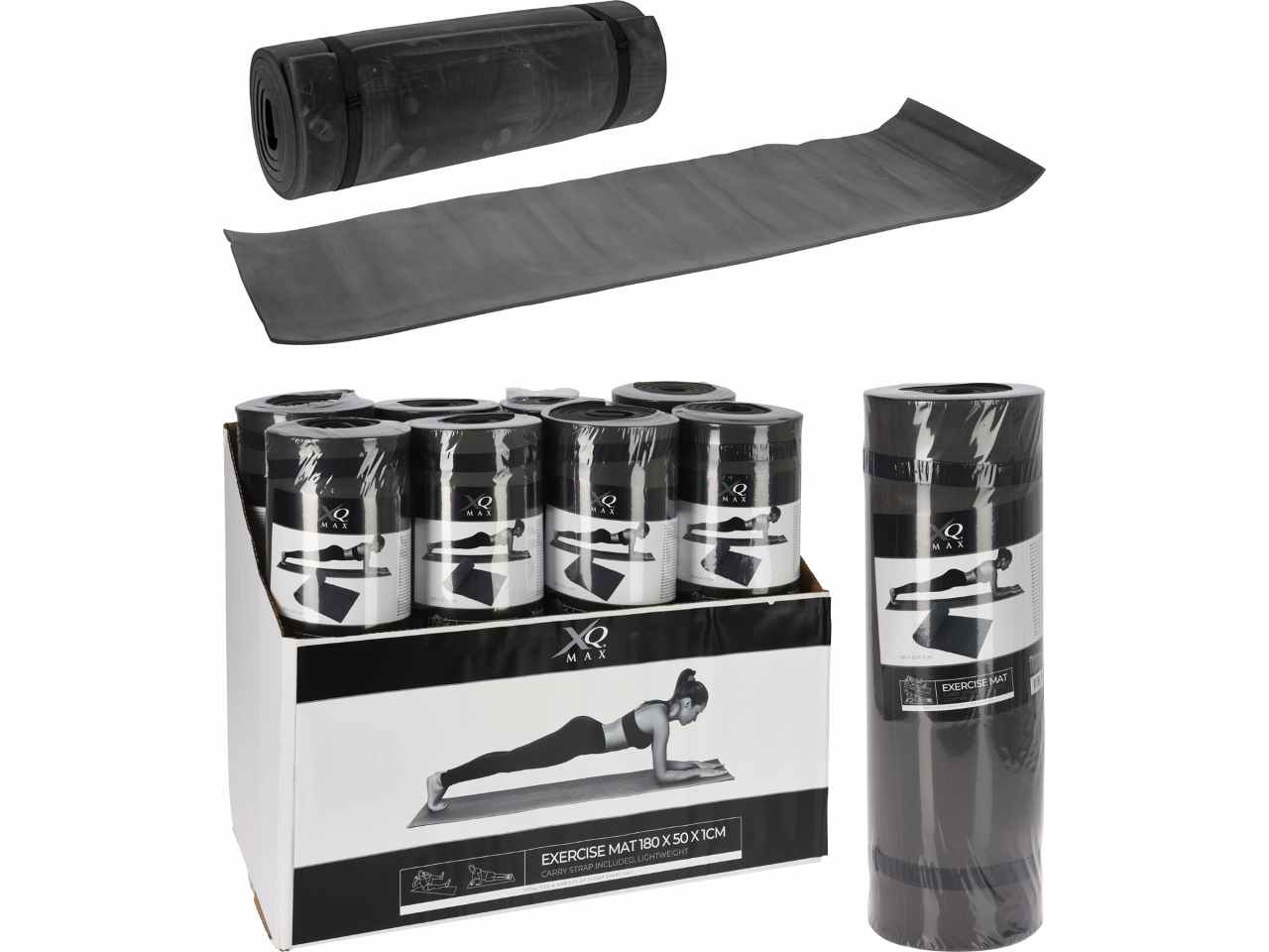 Tappeto yoga in eva colore nero 180x50cm