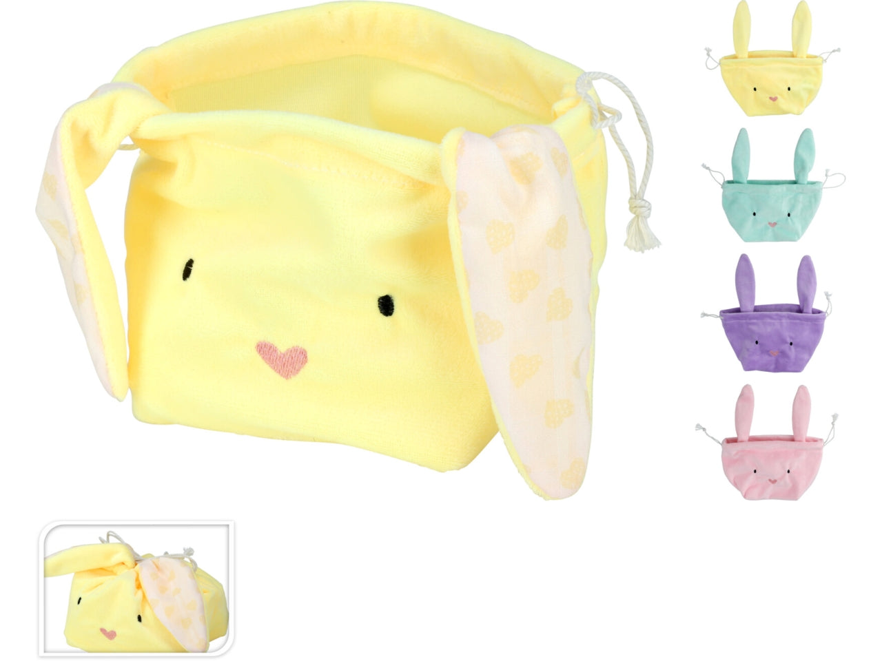 Borsa coniglio in velluto misura 13cm in 4 assortimenti
