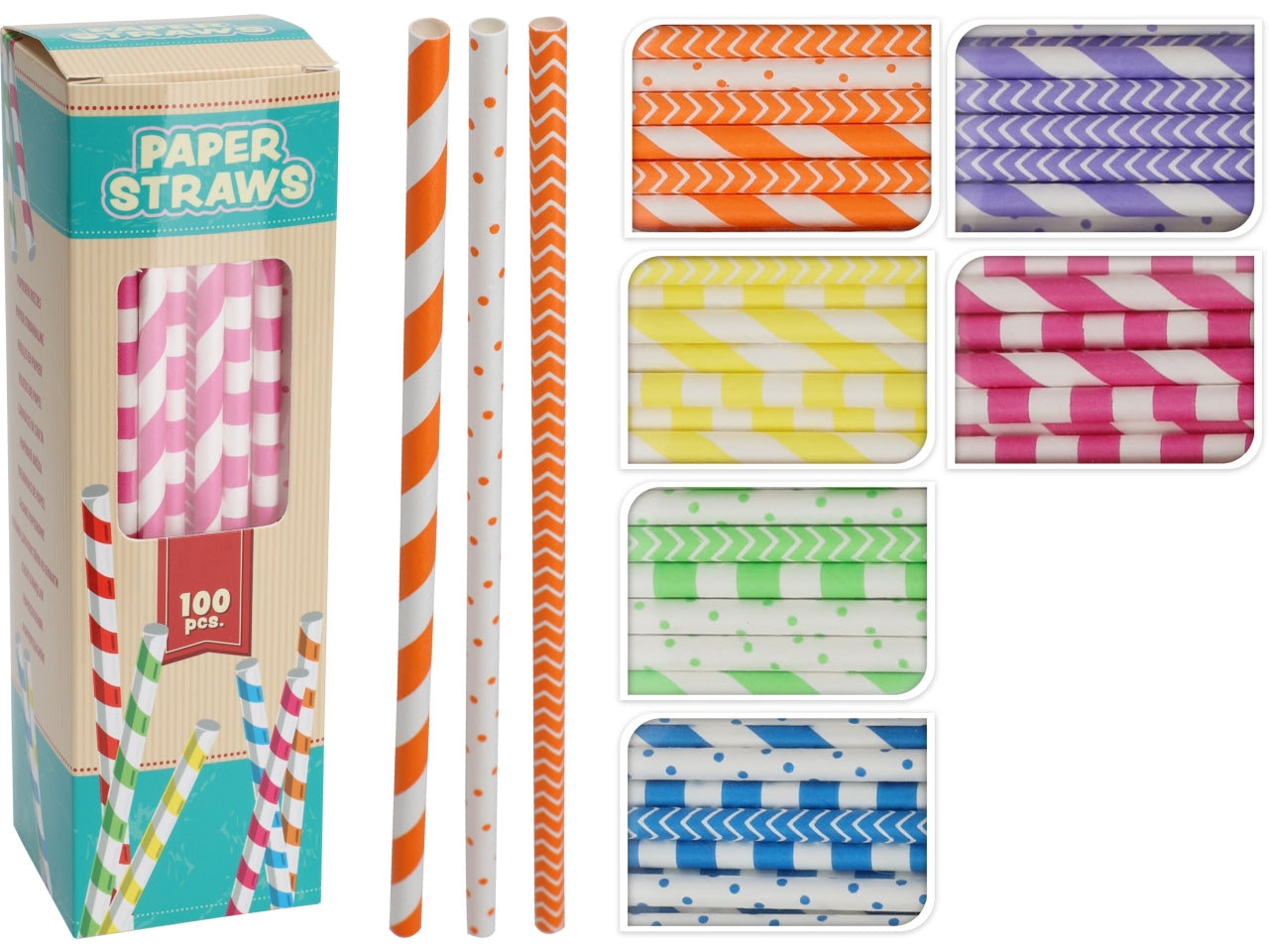 Cannucce di carta in colori assortiti - Koopman