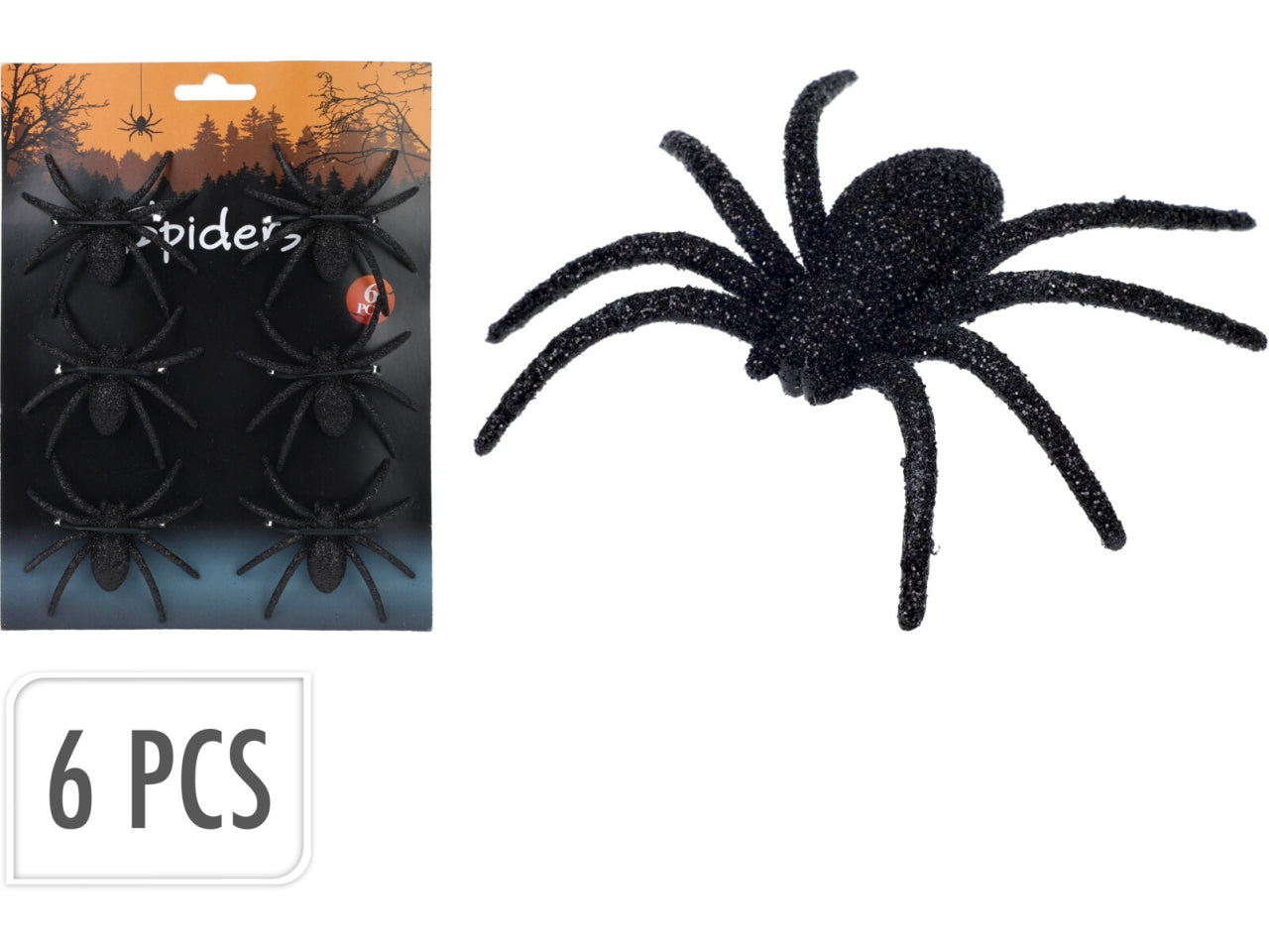 Ragno decorativo per halloween la confezione contiene 6 ragni