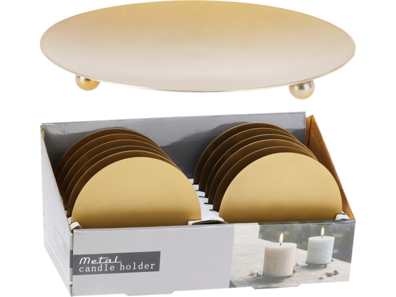 Piatto decorativo oro in inox 12cm