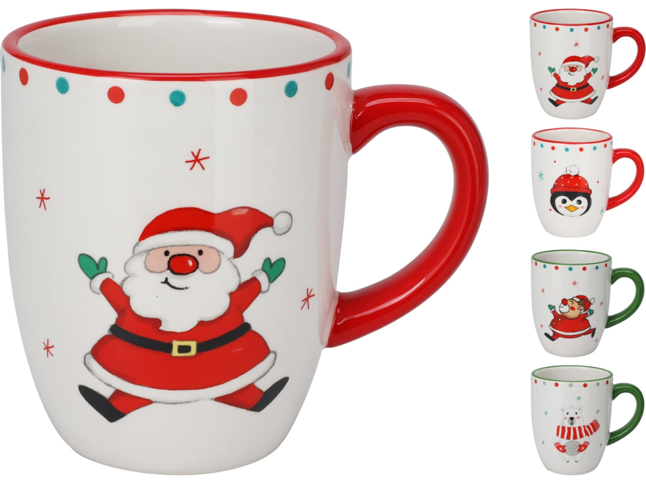 Mug in ceramica 11x10cm decorazione natalizia in 4 assortimenti