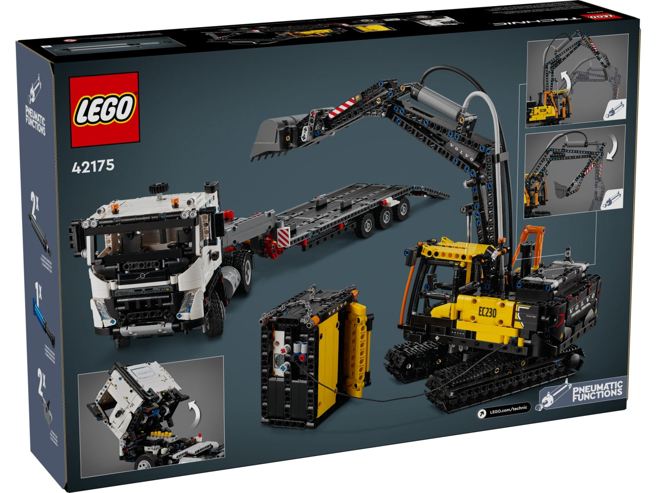 LEGO Technic - Autocarro Volvo giocattolo con escavatore costruibile - Set da 2.274 pezzi per etÃ  10+ 42175