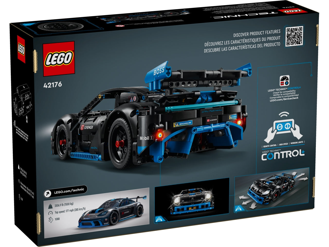 LEGO Technic - Auto da Corsa Porsche GT4 e-Performance, Macchina Giocattolo Telecomandata per Bambini da 10 Anni, Modellino di Auto da Costruire Interattivo, Regalo per i Fan dei Veicoli Supercar 42176