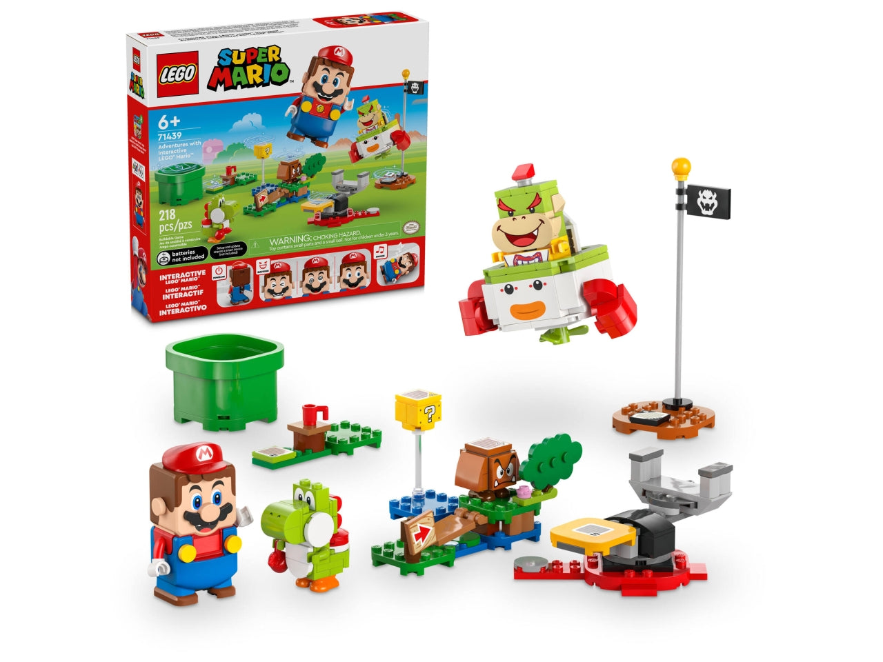 LEGO Mario - Avventure con interattivo: lascia che i bambini preparino la battaglia contro Bowser Jr. per impossessarsi del suo veicolo Auto Clown Junior con questo set di gioco Super Mario 71439