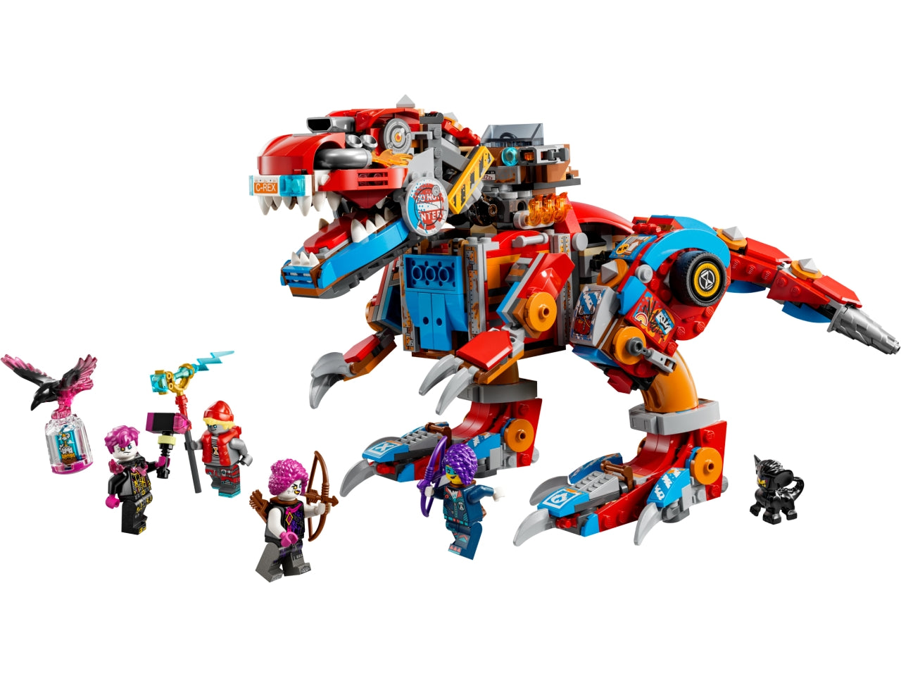 LEGO DREAMZzz Dinosauro Robot C-Rex di Cooper, Action Figure di T.Rex Giocattolo Trasformabile in Pterodattilo con Parti Snodabili e 4 Minifigure, Giochi Creativi per Bambini e Bambine da 9 Anni 71484