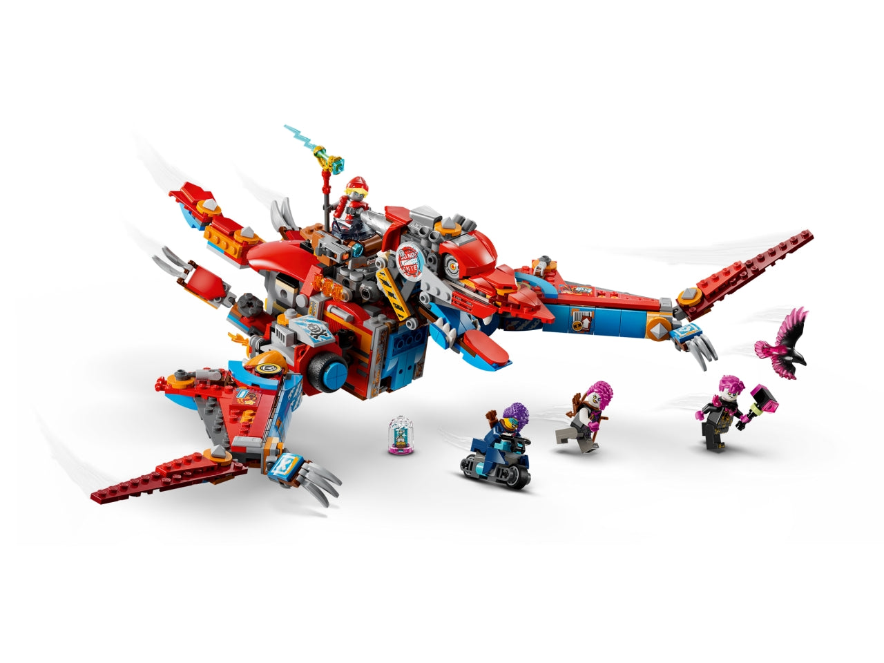 LEGO DREAMZzz Dinosauro Robot C-Rex di Cooper, Action Figure di T.Rex Giocattolo Trasformabile in Pterodattilo con Parti Snodabili e 4 Minifigure, Giochi Creativi per Bambini e Bambine da 9 Anni 71484