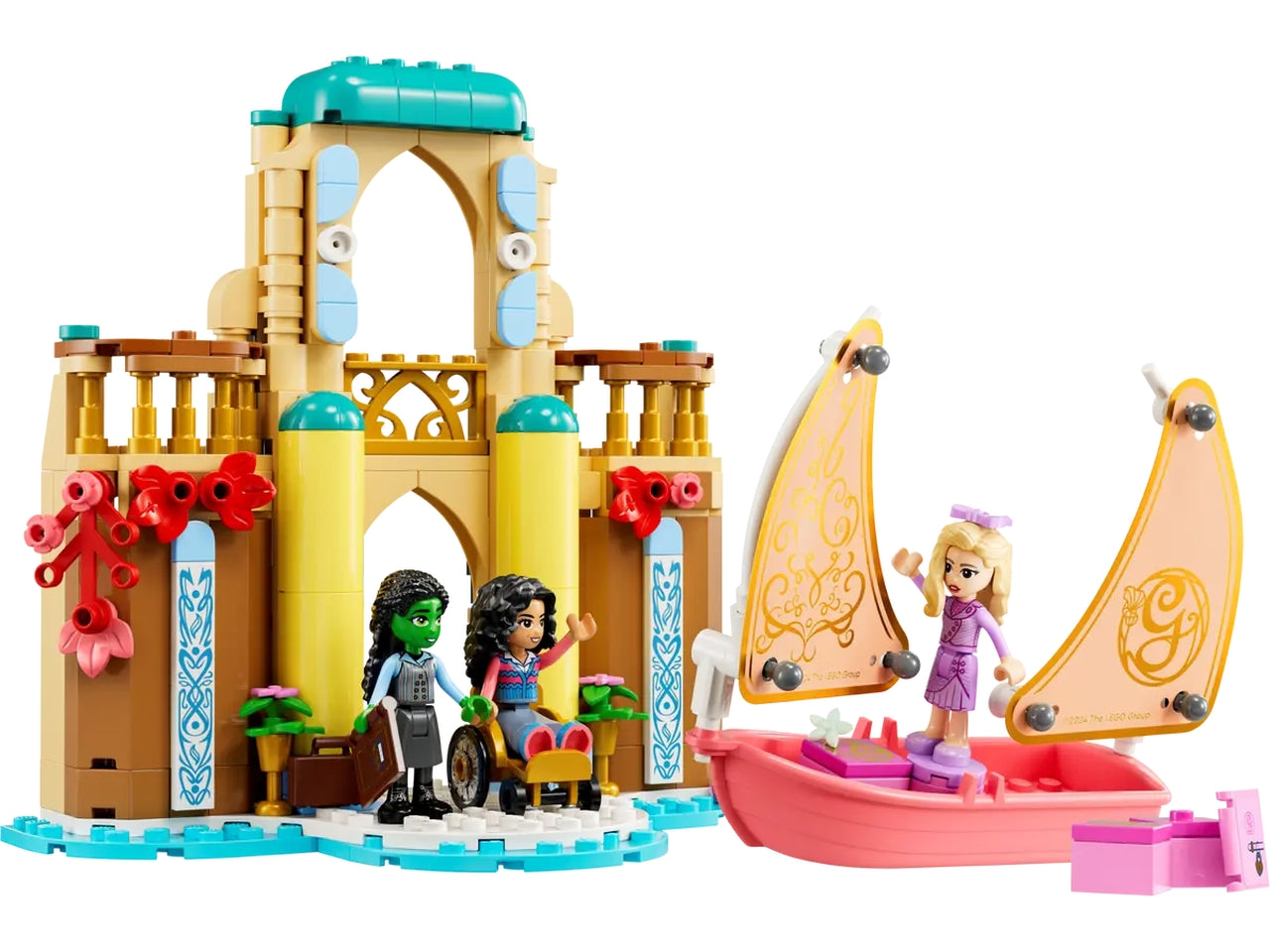 LEGO Wicked Glinda, Elphaba e Nessarose allâUniversitÃ  di Shiz, Giochi di Fantasia per Bambine e Bambini da 7 Anni con Barca, Casa delle Bambole Giocattolo e 3 Mini Bamboline, Idea Regalo 75681