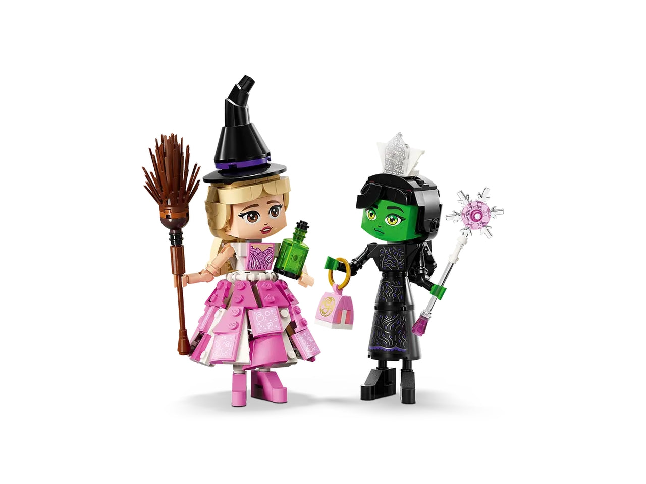 LEGO Wicked Personaggi di Elphaba e Glinda, Giochi di Fantasia per Bambine e Bambini da 10 Anni, 2 Figure da Costruire con Scopa Giocattolo, Borsa e Corona, Idea Regalo di Compleanno dal Film 75682