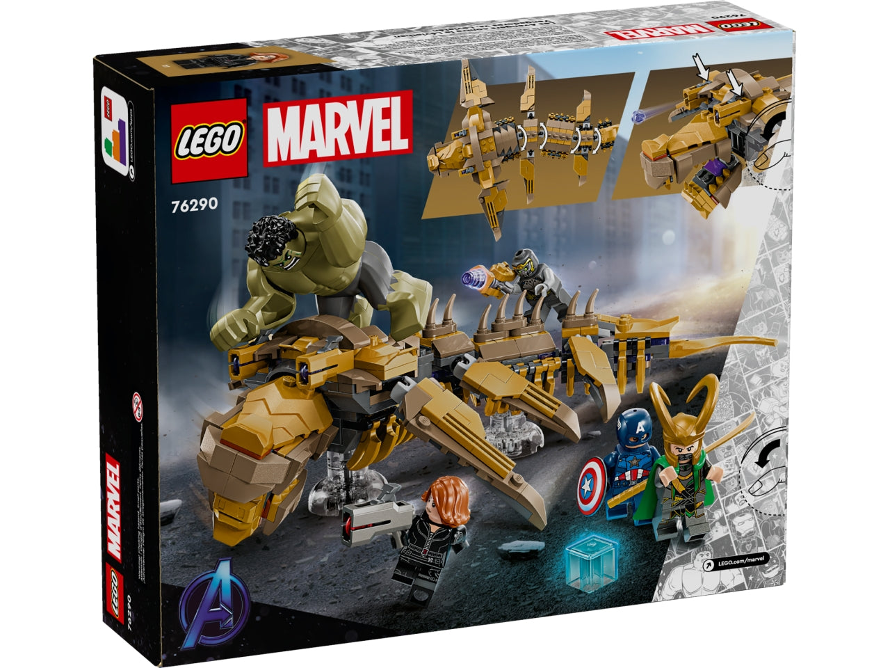 LEGO Marvel - Playset Avengers vs. Leviathan: questo set da collezione con supereroi per i bambini e le bambine dai 7 anni in su ricrea la scena della battaglia finale di Marvel: The Avengers dei Marvel Studios. 76290