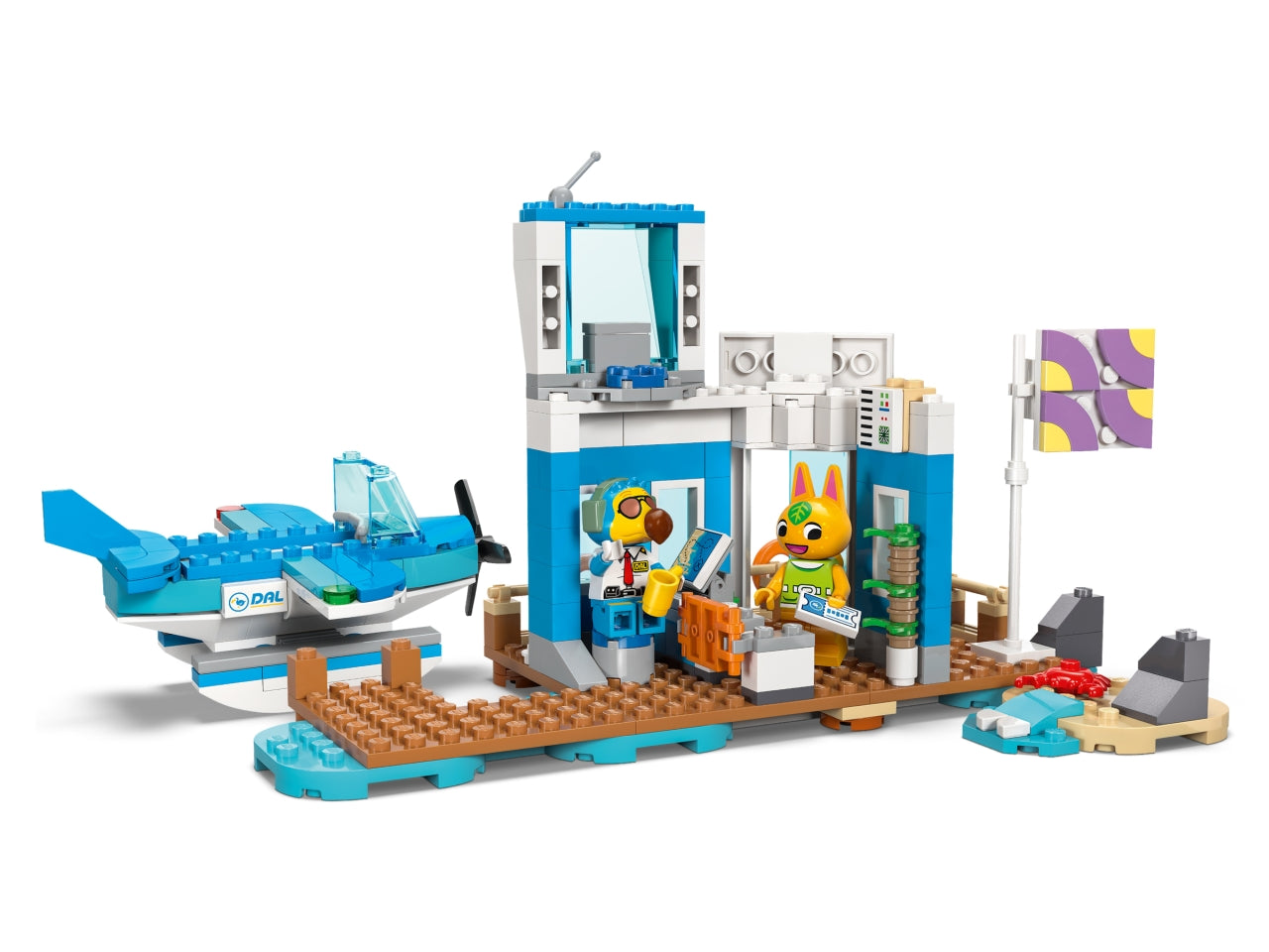 LEGO Animal Crossing - Set giocattolo con aeroporto costruibile: il playset In volo con la Dodo Airlines, dotato di torre di controllo e modello di molo, per bambini dai 7 anni in su con scene del videogioco Animal Crossing 77051