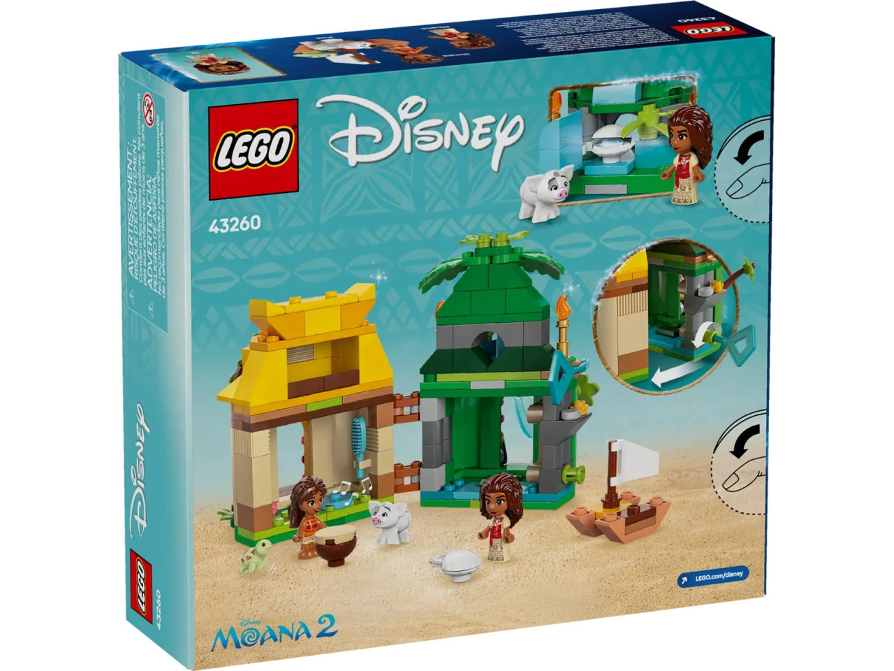 Lego Disney princess divertimento sull'isola di vaiana 175 pezzi per etÃ  5+ 43260