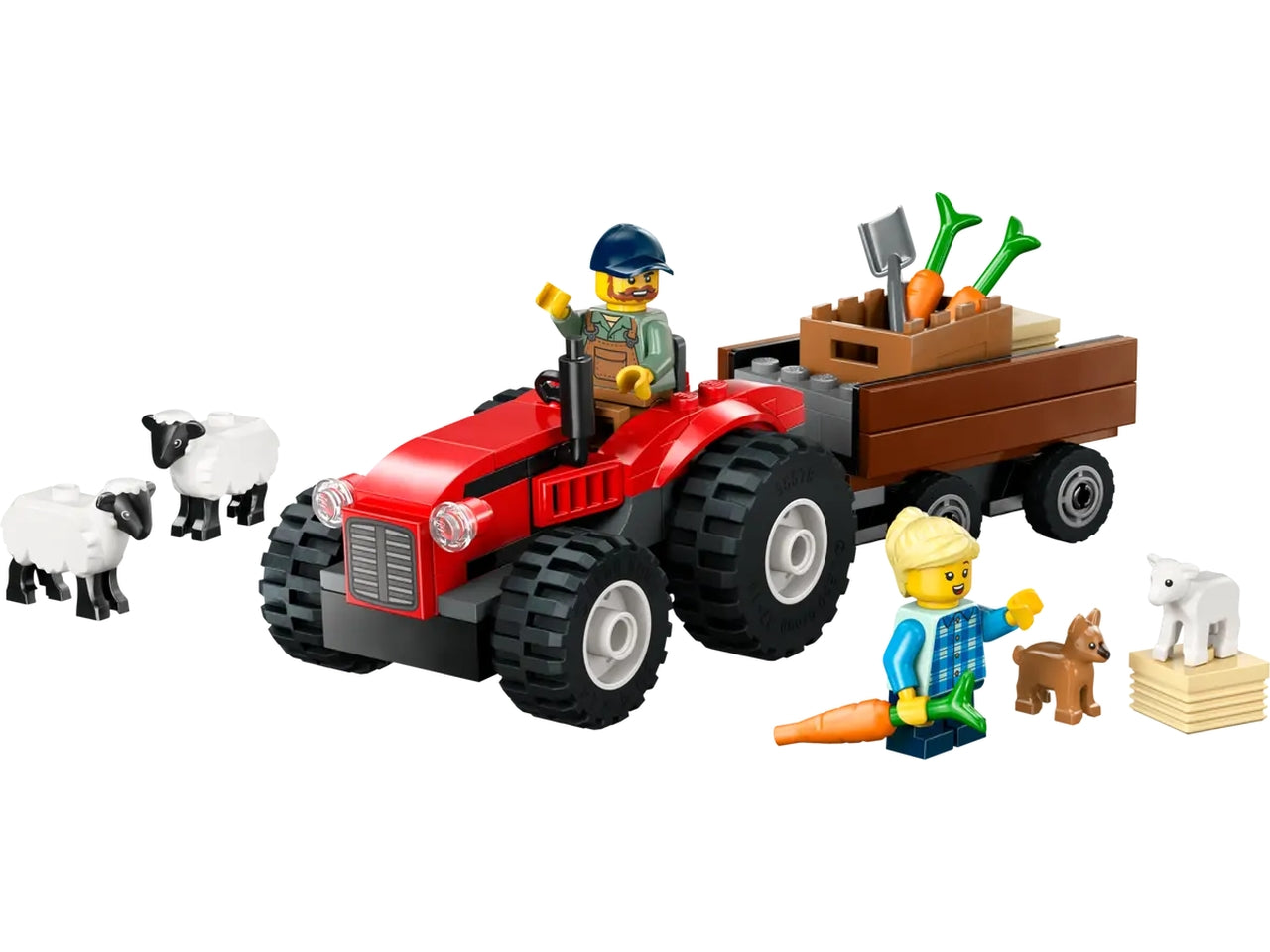 Lego City great vehicles trattore agricolo rosso con rimorchio e pecore 116 pezzi per etÃ  4+ 60461