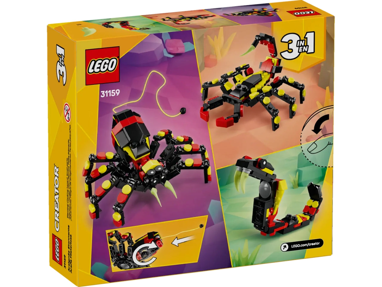 Lego Creator animali selvatici: ragno trasformista 153 pezzi per etÃ  7+ 31159
