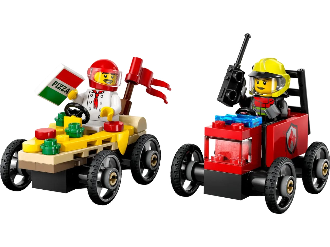 Lego City great vehicles pack veicoli da corsa: pizzaiolo contro pompiere 70 pezzi per etÃ  5+ 60458