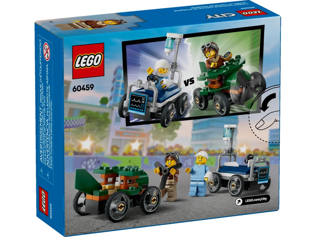 Lego City great vehicles pack veicoli da corsa: aereo contro letto dâospedale 70 pezzi per etÃ  5+ 60459