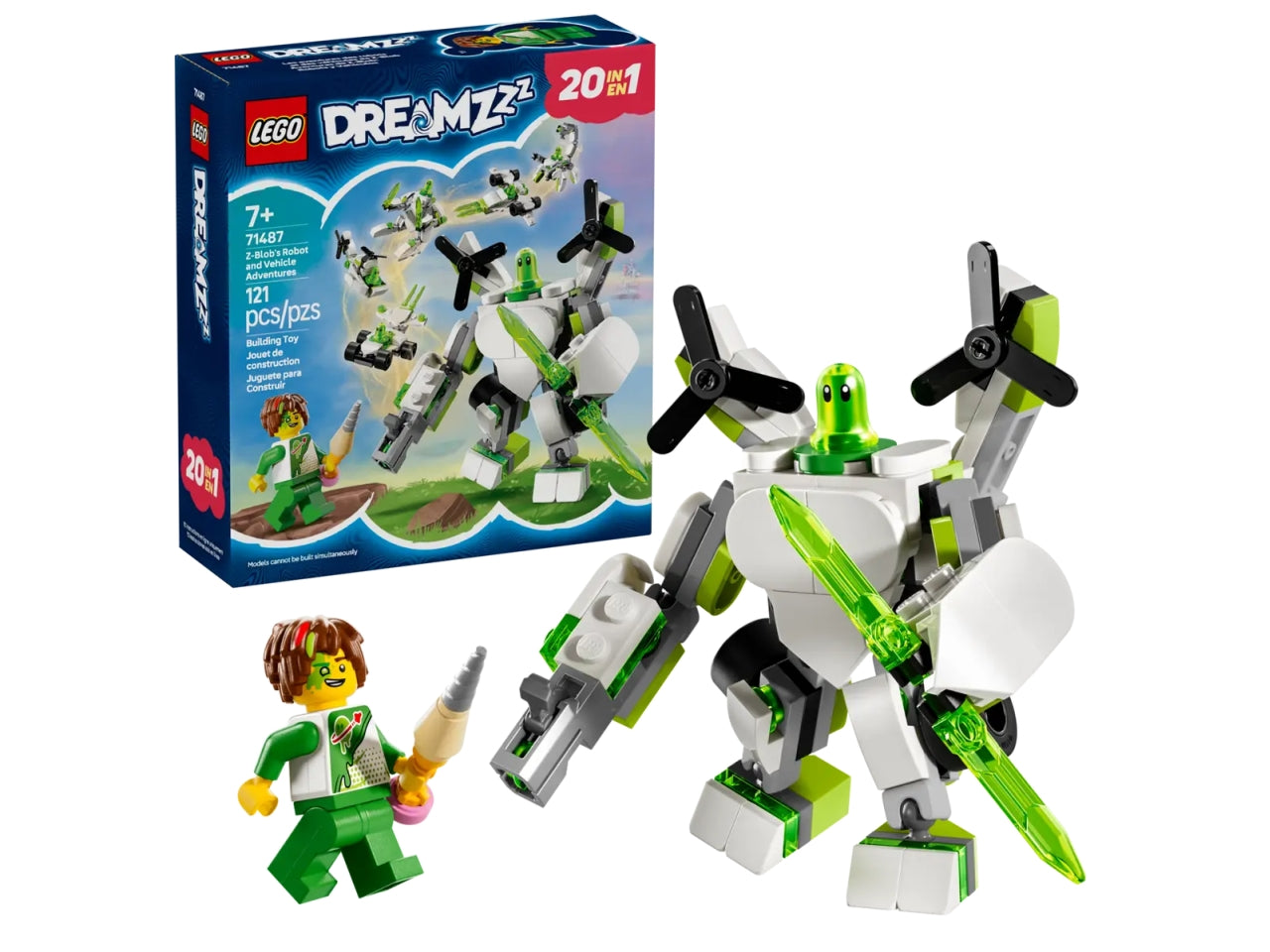 Lego Dreamzzz le avventure del robot e del veicolo di z-blob 121 pezzi per etÃ  7+ 71487
