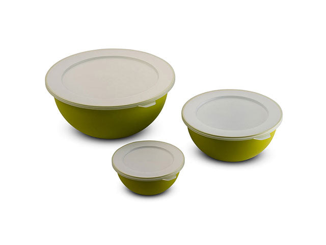 Ciotola 3pz c/coperchio verde d14-20-26cm s2060vm