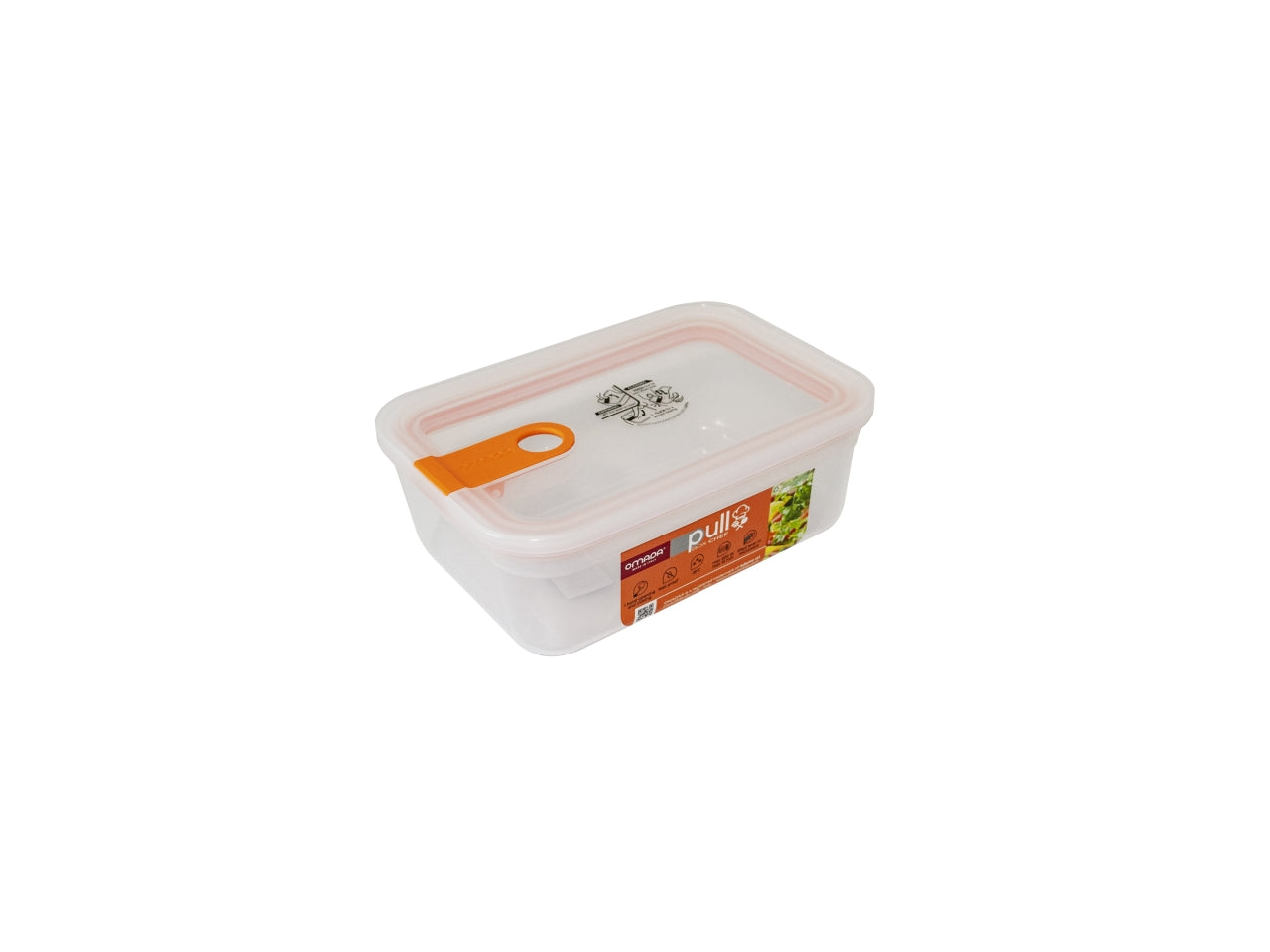 Contenitore rettangolare 1,1l 15x21xh.7,5cm colore arancio