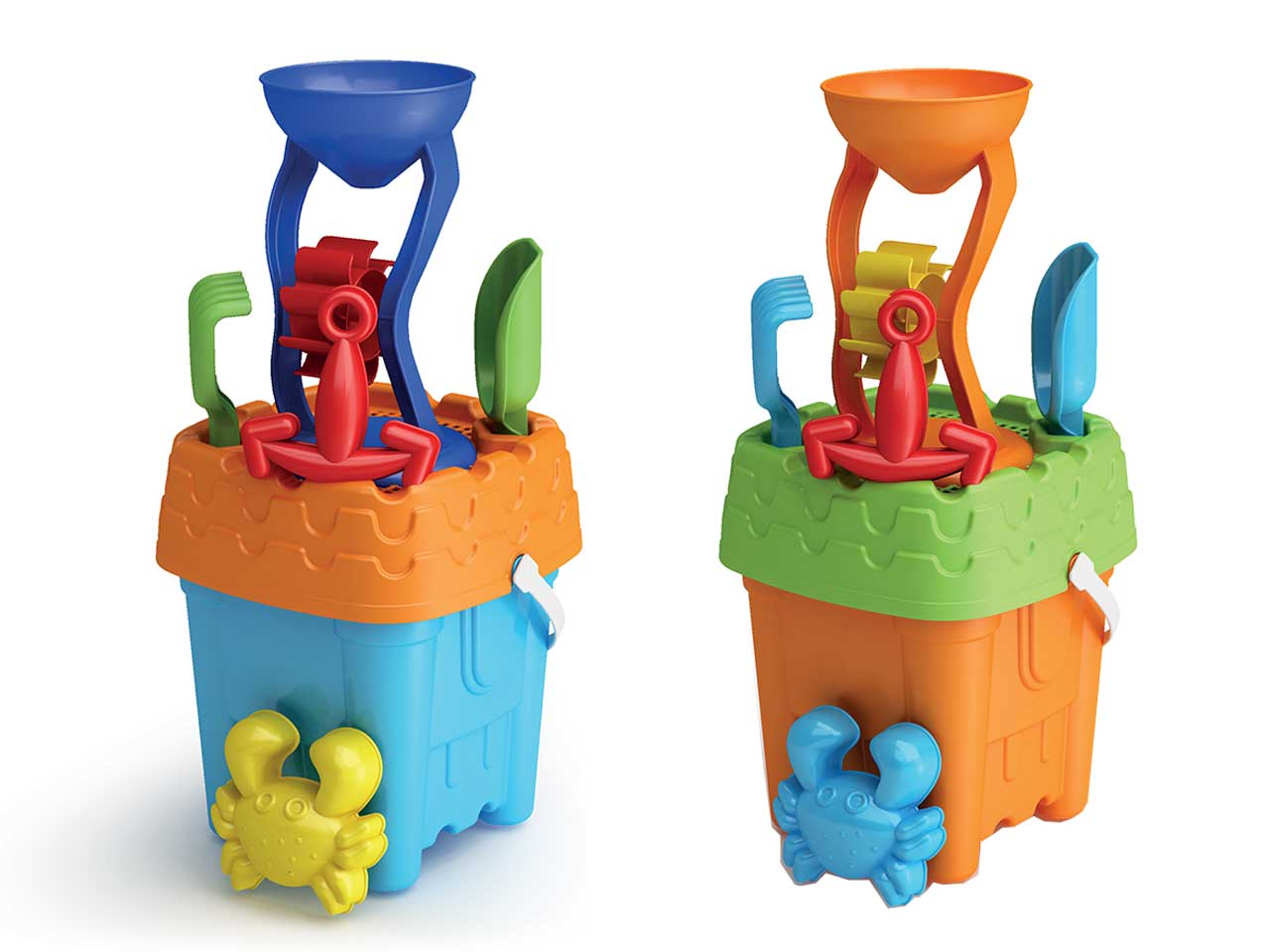 Set secchiello castello con mulino in plastica multicolor -35 cm, - Adriatic