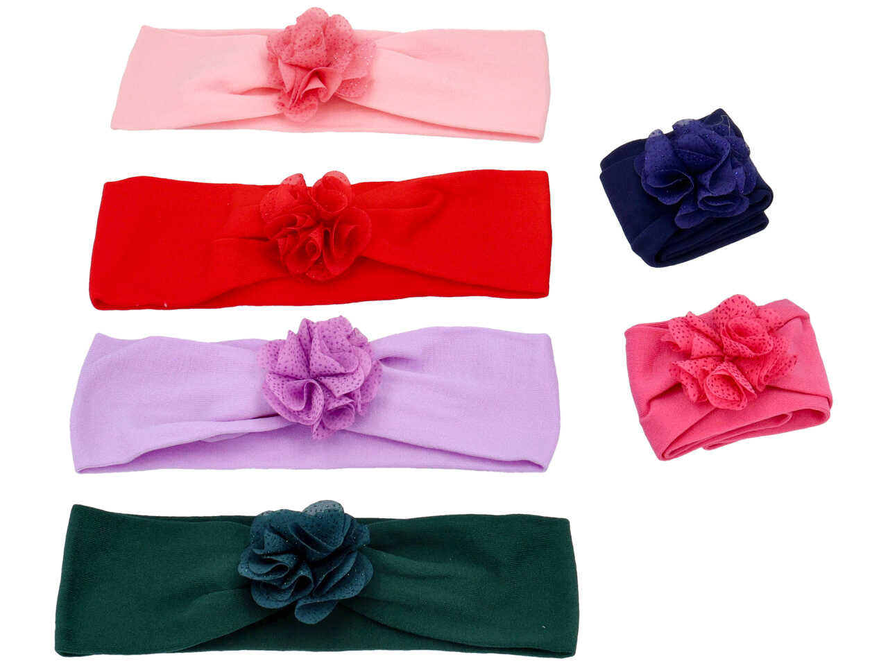 Fascia con fiore tessuto pois e glitter fs723