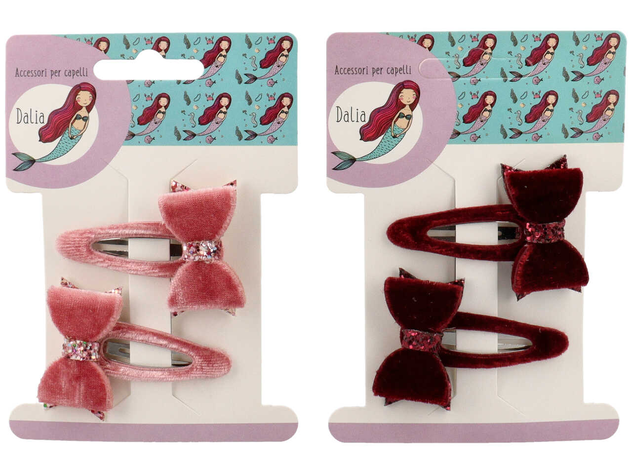 Clic clac 5cm ricoperto con fiocco glitter in poliestere, metallo senza nichel