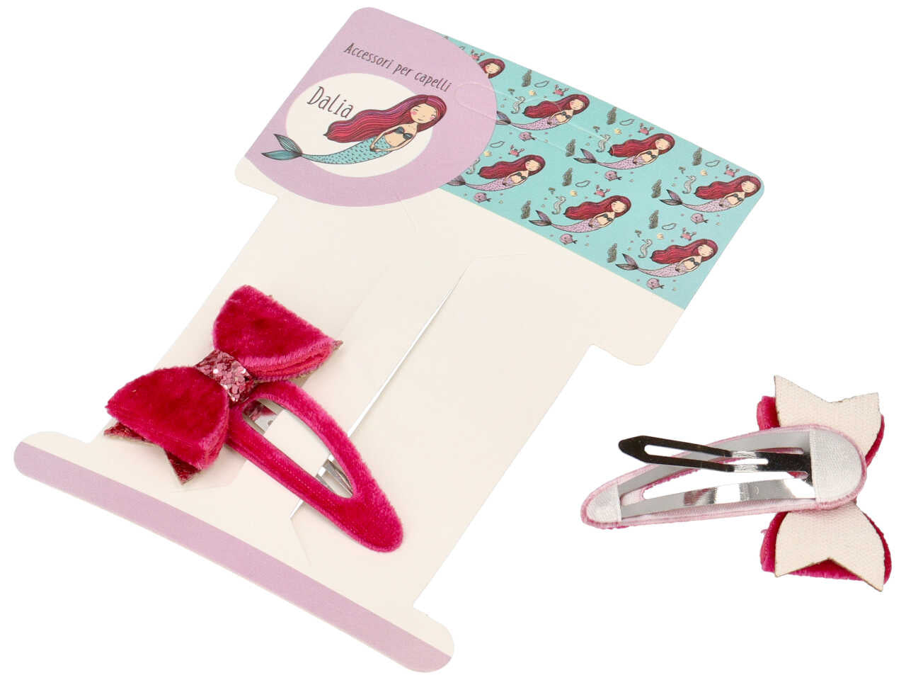 Clic clac 5cm ricoperto con fiocco glitter in poliestere, metallo senza nichel
