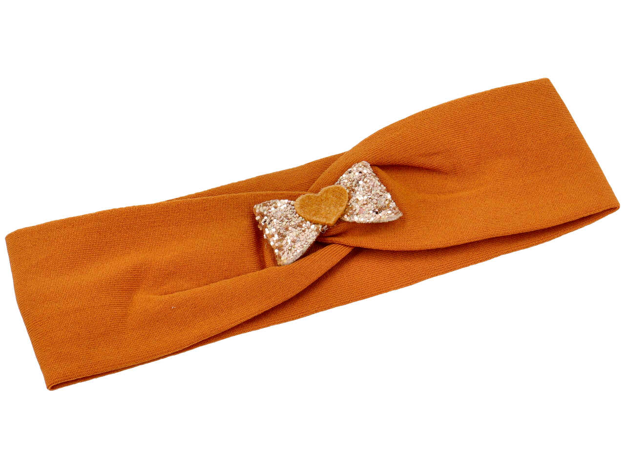 Fascia baby con fiocco glitterato e cuore in velluto