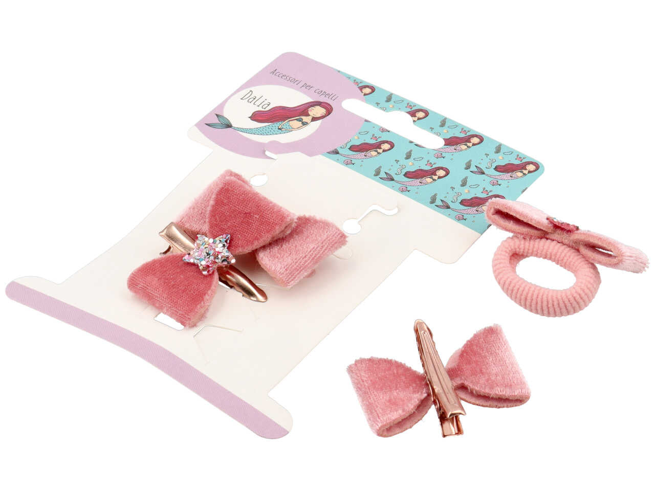Becco 4cm con stella glitterata e polsino  in poliestere, metallo senza nichel