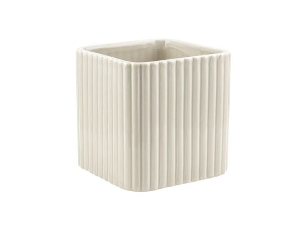 Cubo rigato ceramica avorio h.70x68x68