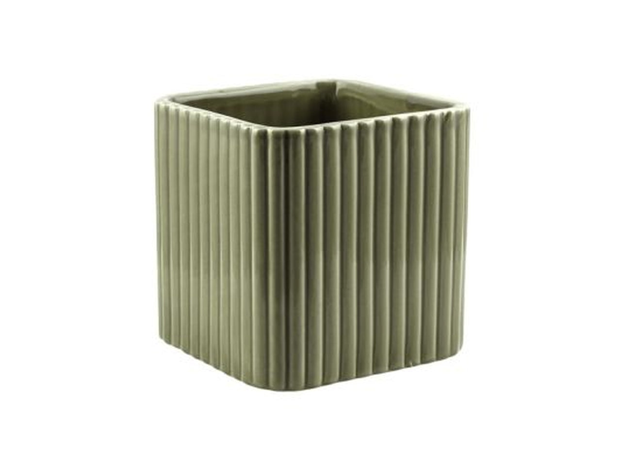 Cubo rigato ceramica verde h.92x89x89