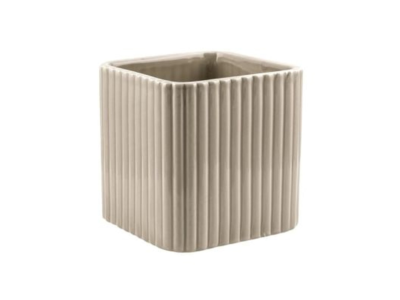 Cubo rigato ceramica tortora h.116x115x115