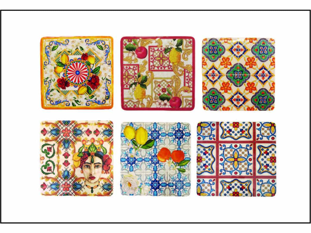 Sottopentola in melamina 18x18cm decori assortiti