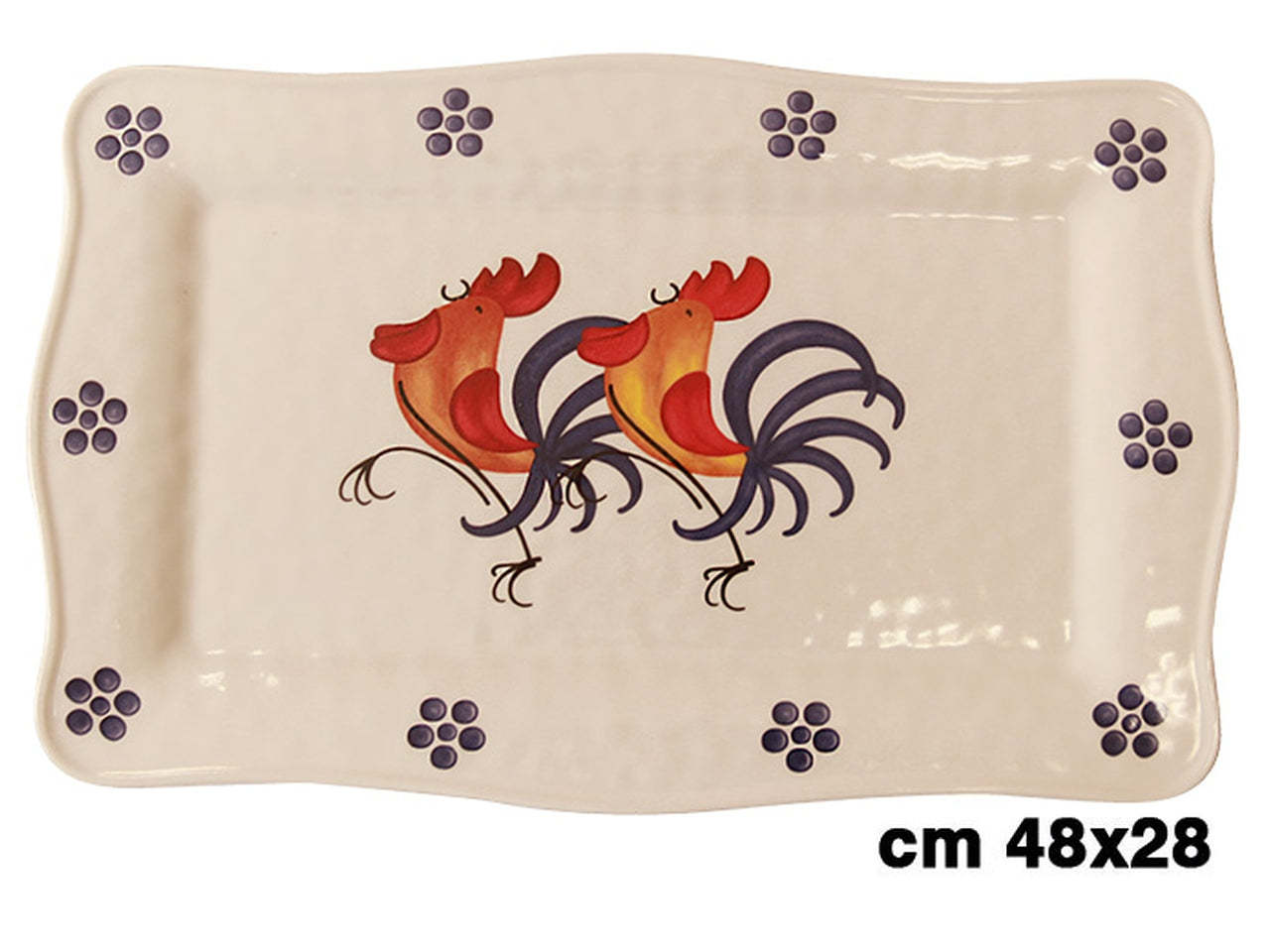 Vassoio rettangolare in melamina linea galli 48x28cm