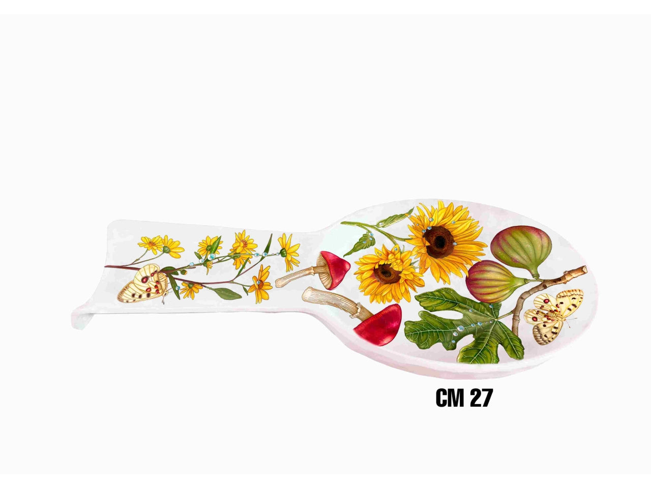 Posamestolo in melamina 27cm pesante decoro fiori e frutta
