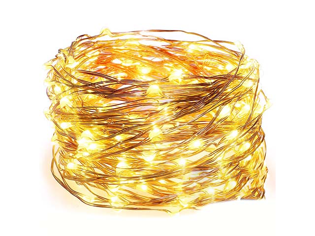 Catena filo rame 200led bianco caldo uso esterno 54341 $