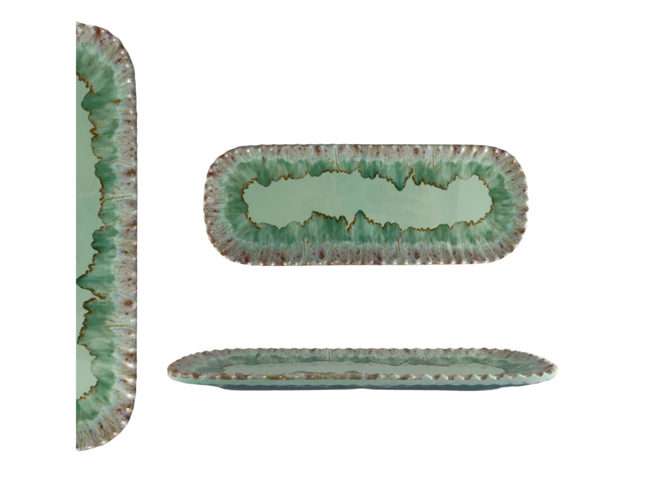Vassoio rettangolare in melamina verde acqua 29x11x2 cm - Maison TortorÃ 