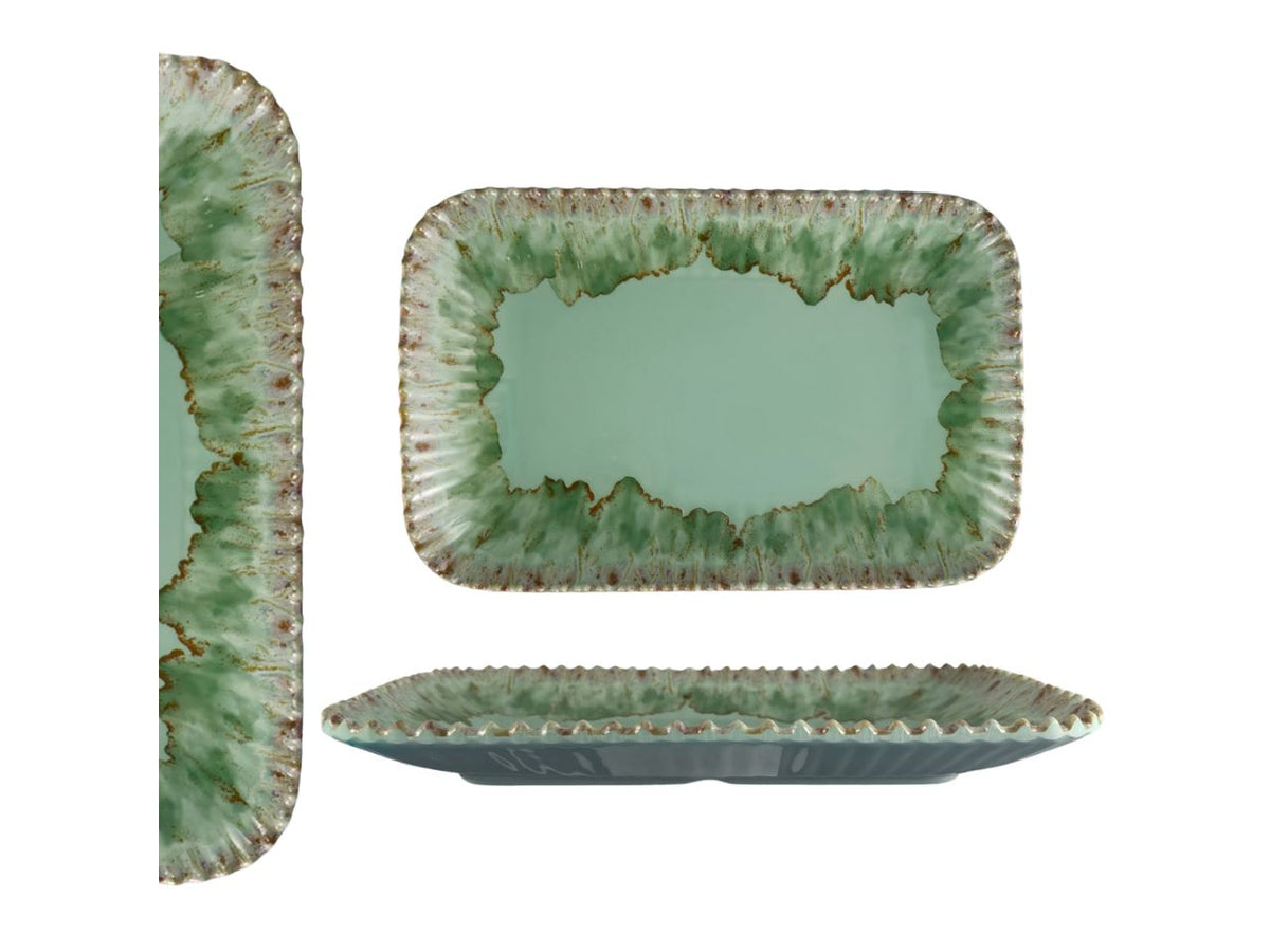 Vassoio rettangolare in melamina verde acqua 26x17x3 cm - Maison TortorÃ 