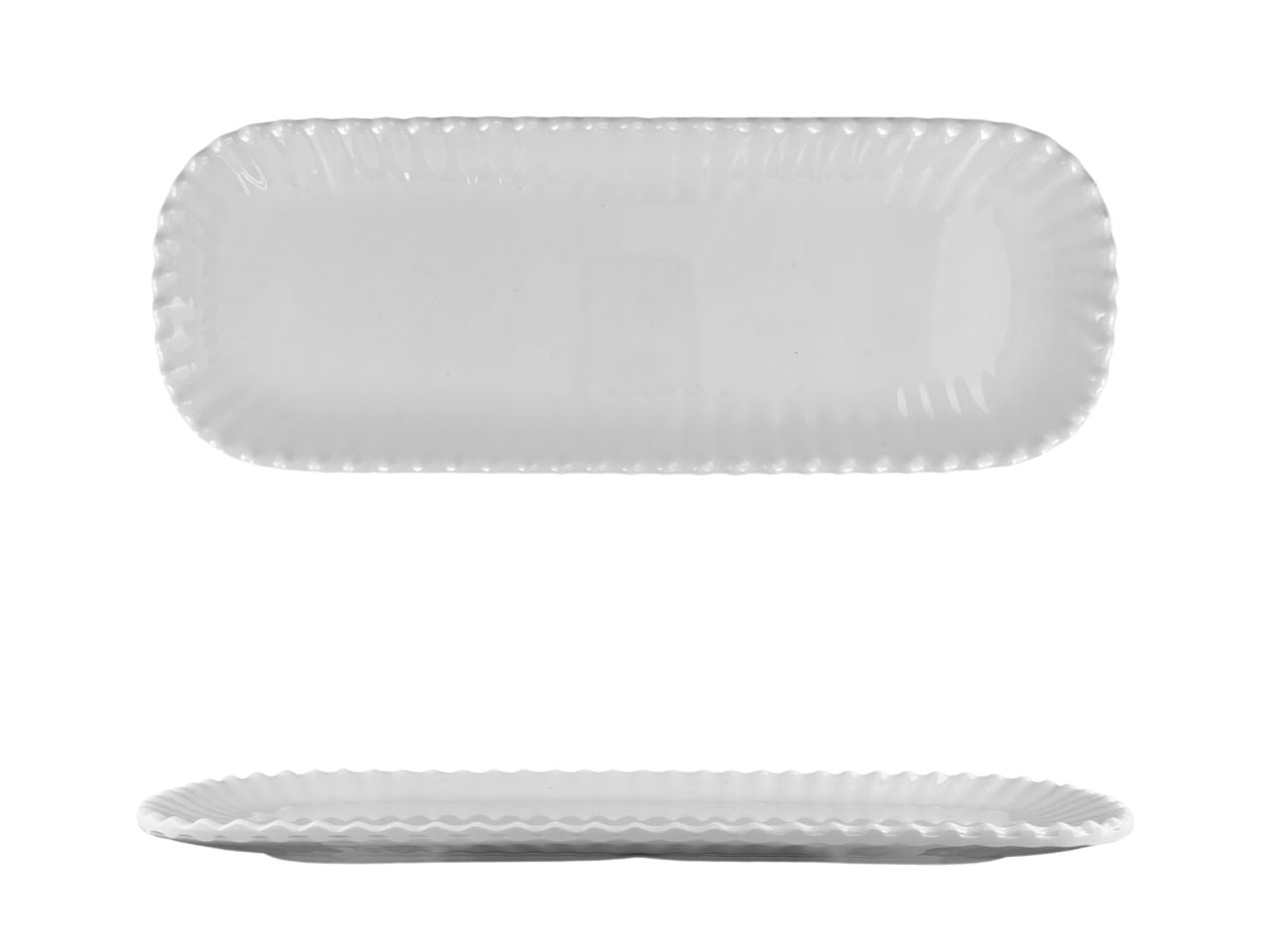 Vassoio rettangolare melamina bianco marinaro 22x11 cm, linea Perla - Maison TortorÃ 