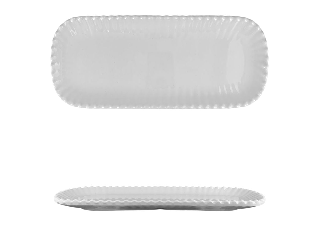Vassoio rettangolare melamina bianco marinaro 17x11 cm, linea Perla - Maison TortorÃ 