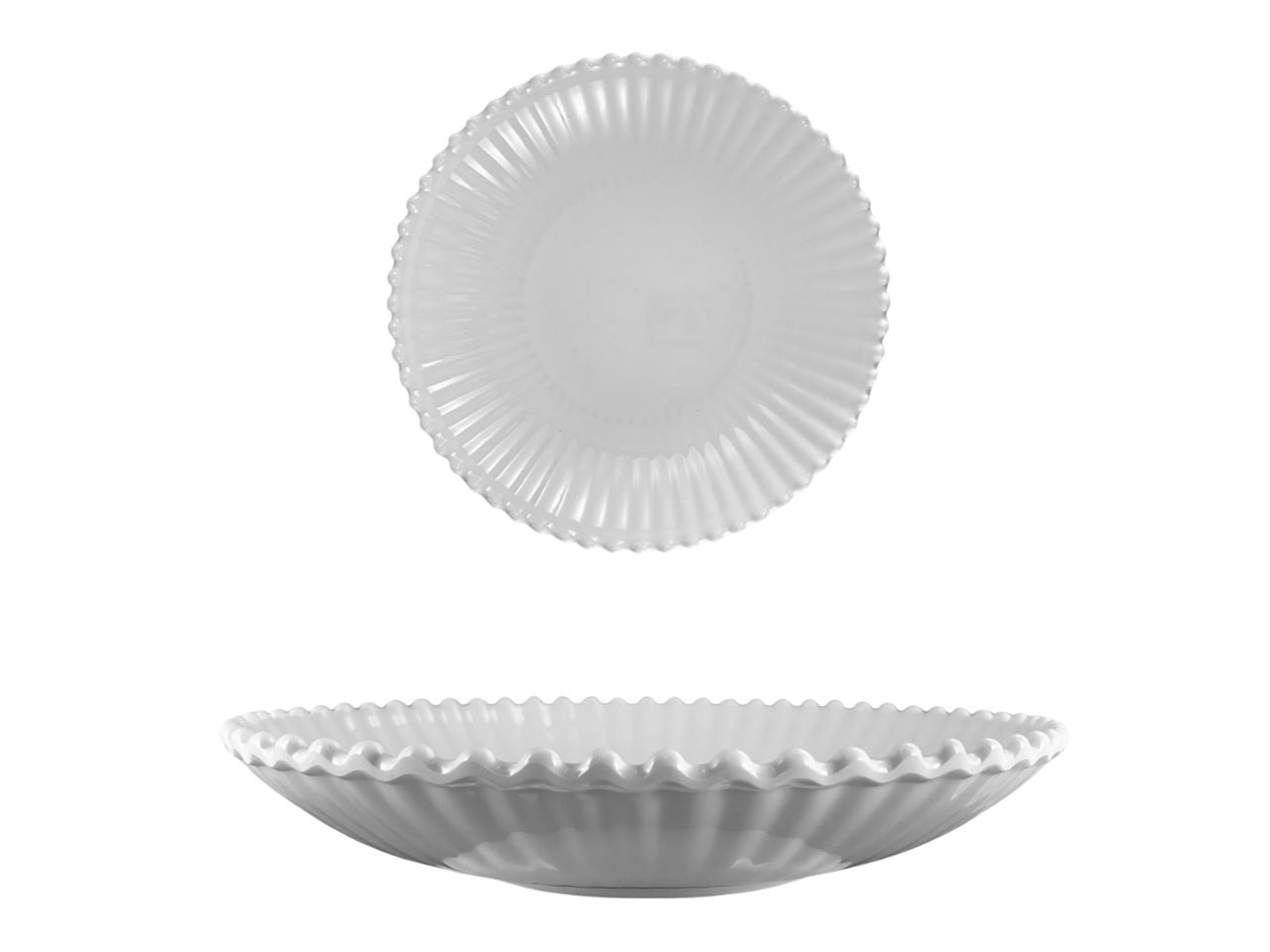 Piatto riso melamina bianco marinaro, linea Perla 34x7 cm - Maison TortorÃ 
