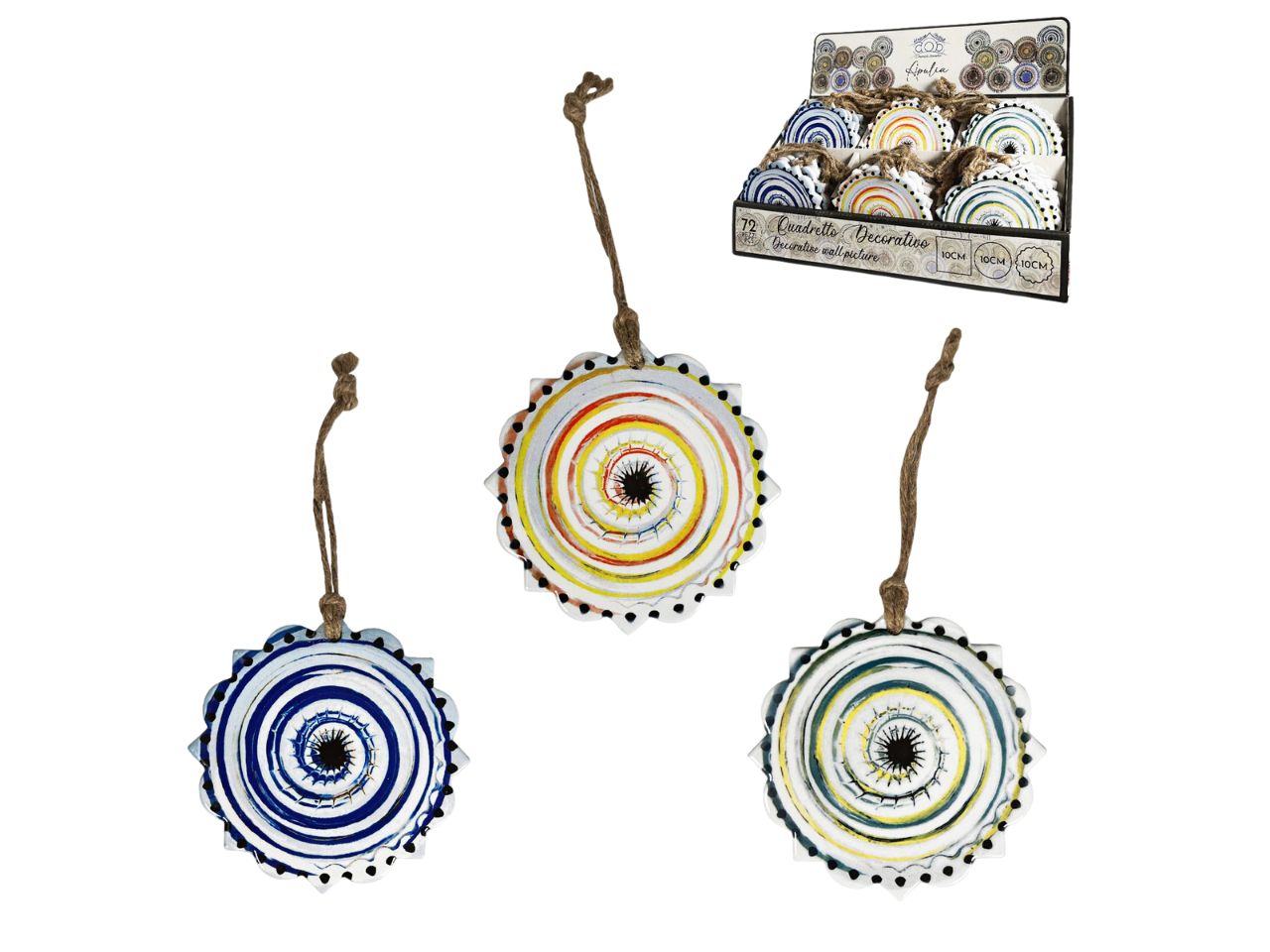 Sottopentola in ceramica e sughero stile mediterraneo colori assortiti da 20 cm - Arca
